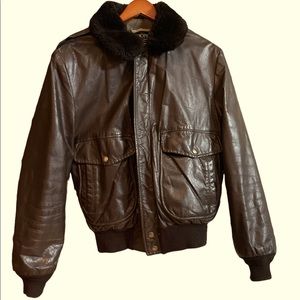Genuine Leather Vintage Bomber Jacket By Cooper Made in USA  40